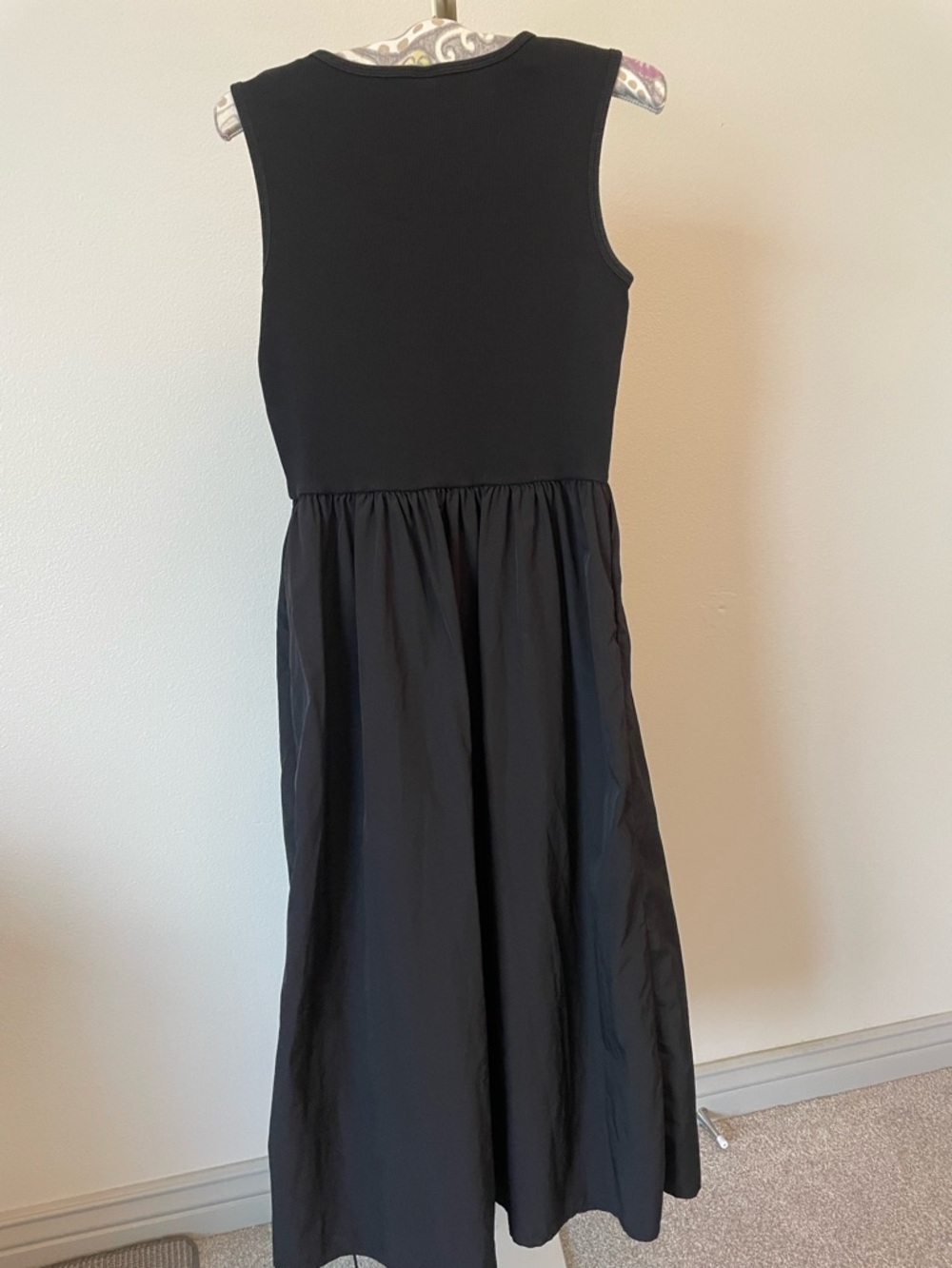UNIQLO Combination Sleeveless Midi Dress Black Size M - Picture 4 of 8